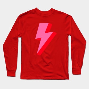 Block 3D Style Pink and Red Lightning Long Sleeve T-Shirt